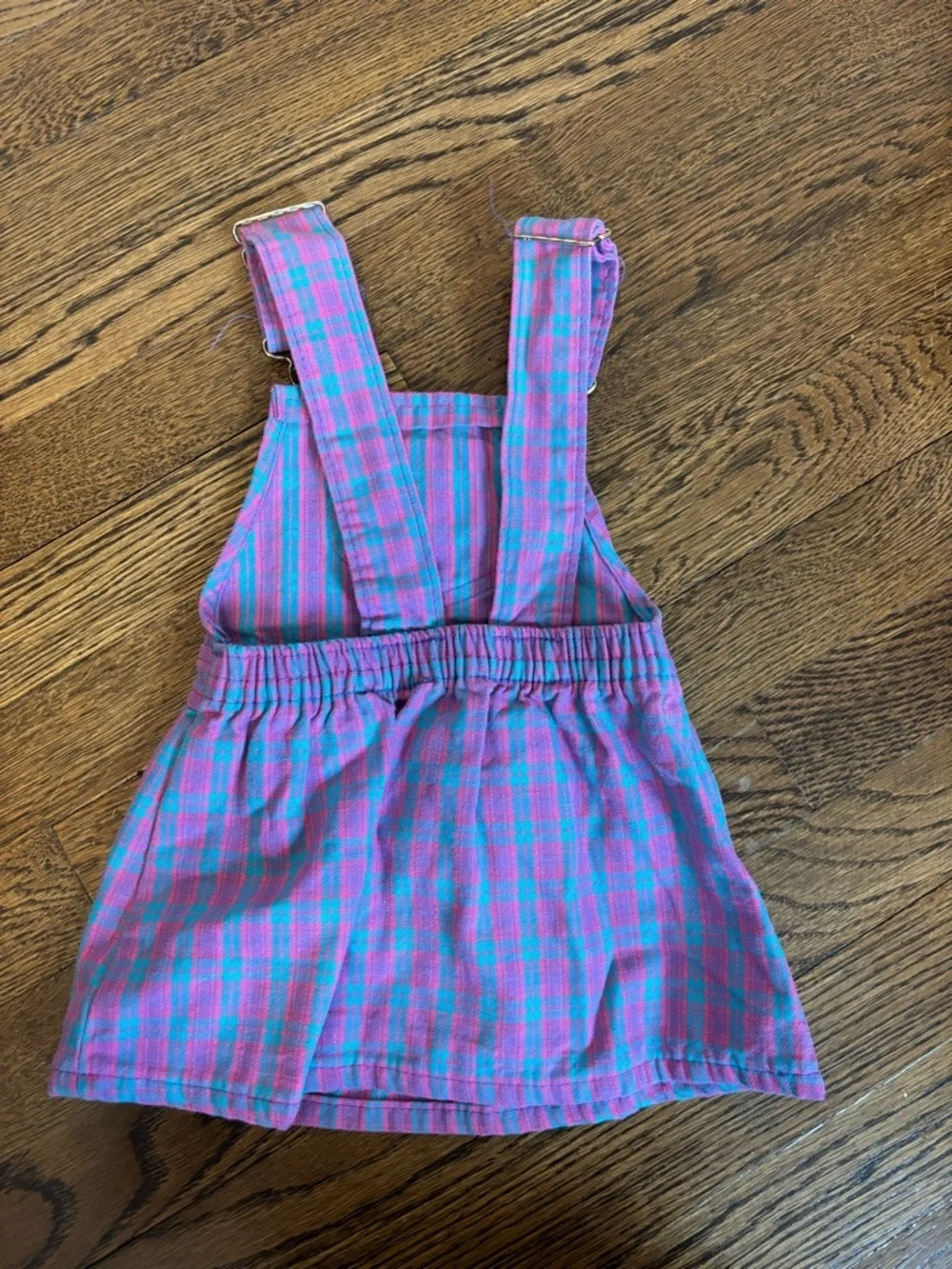 Vintage OshKosh B’Gosh Plaid Overall Jumper Dress 12 Months  Baby Toddler Retro